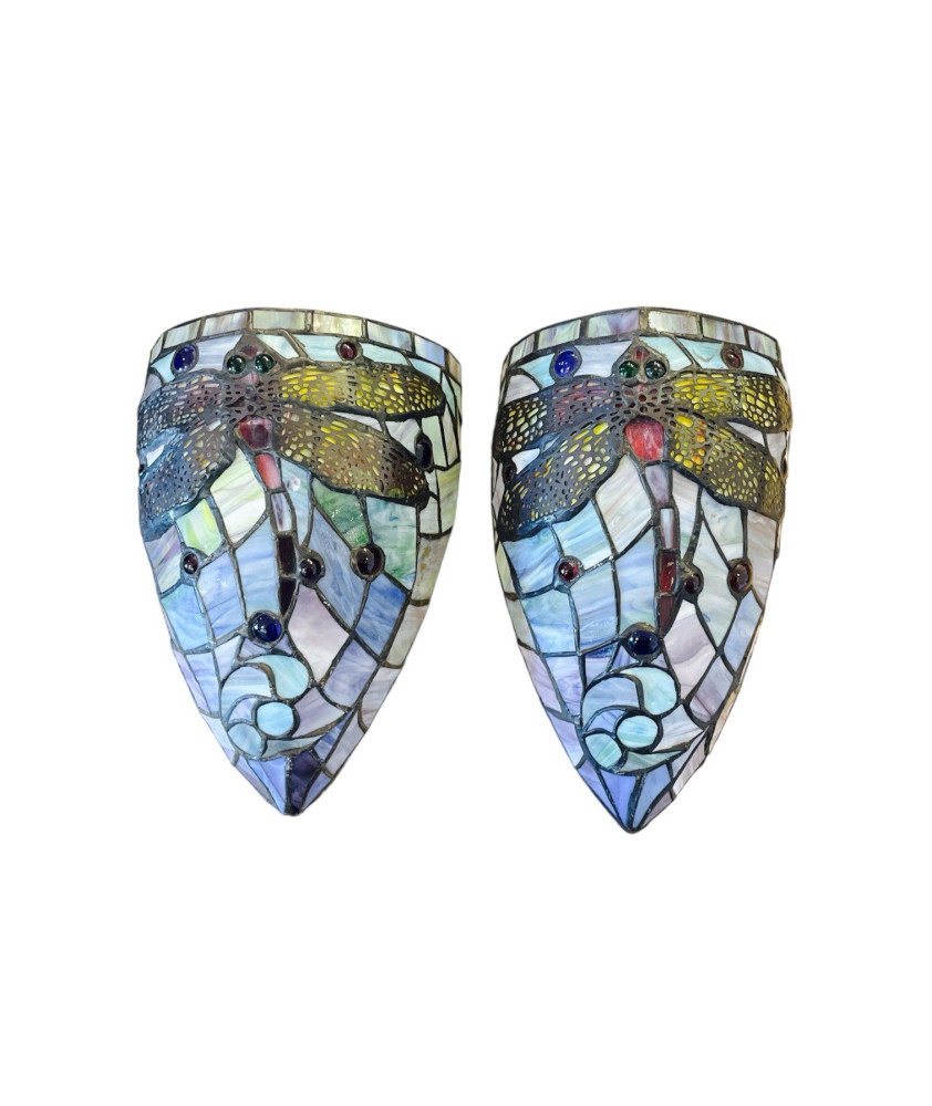 Pair of Tiffany Style Wall Light Covers